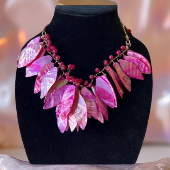 Hand crafted different shades with semi precious beads wire necklace  OOAK NWT - Picture 5 of 12